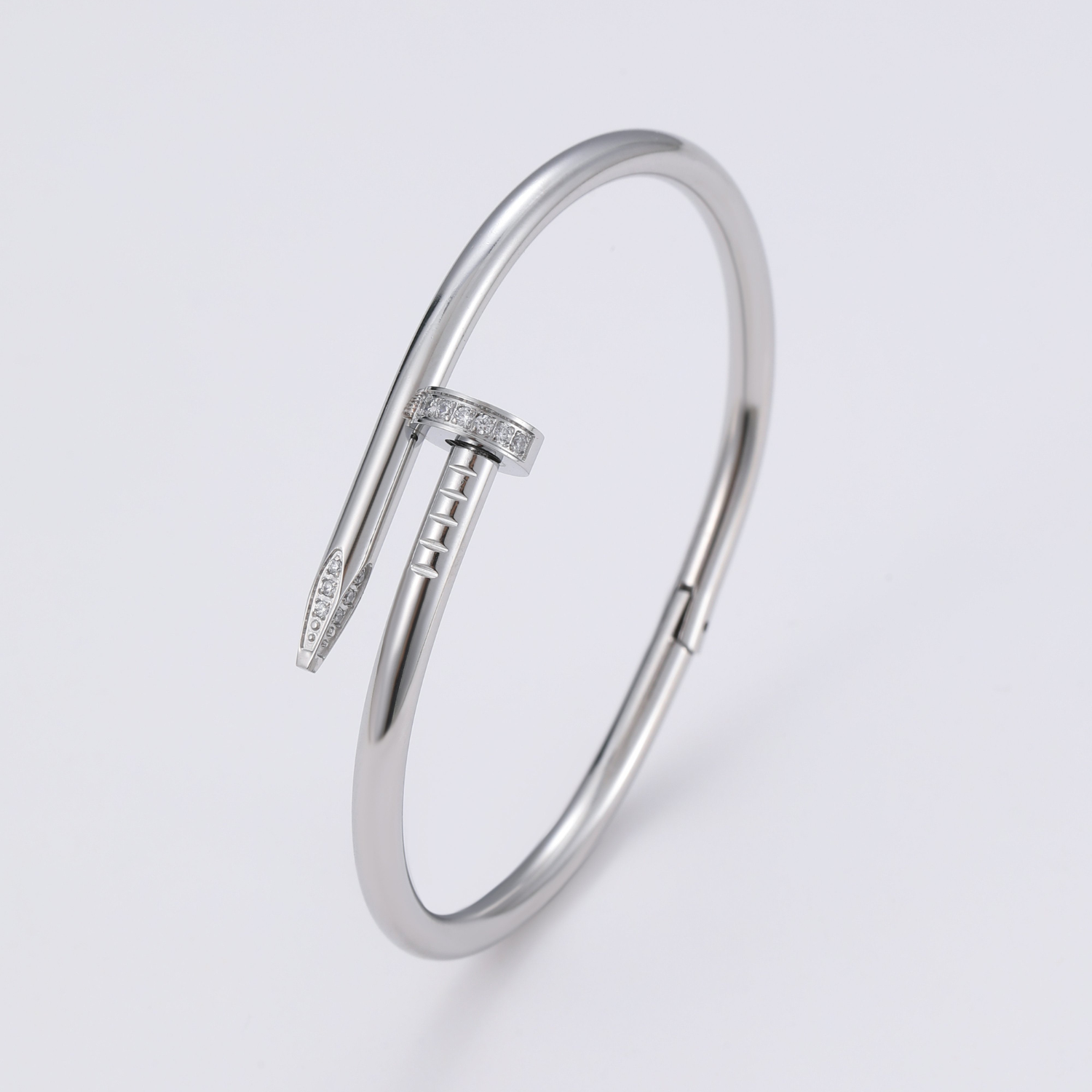 Nagel Armreif - Silber / Diamant