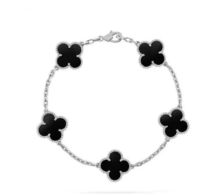 Kleeblatt Schwarz Silber